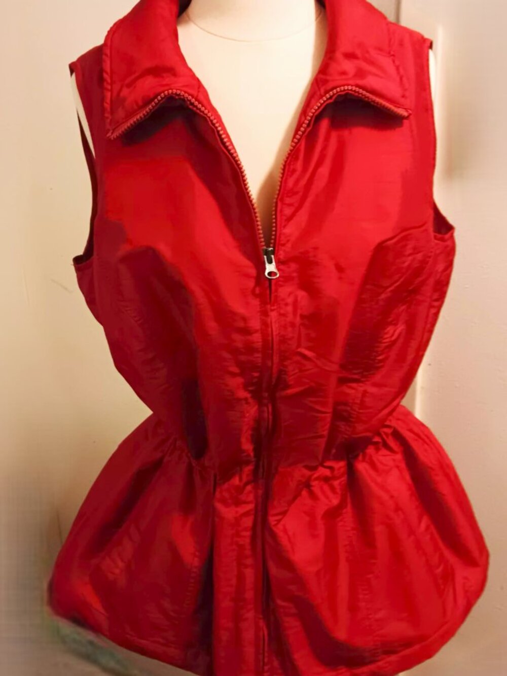 Vest, Coldwater Creek, shimmering red, size XL/16, like new.